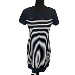 Laundry By Shelli Segal Navy and White Midi Dress Size 6